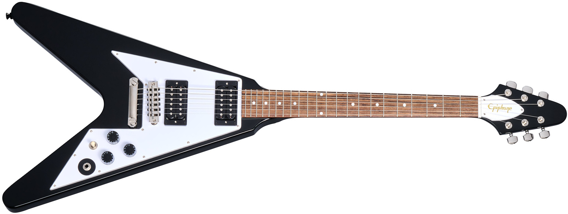 Epiphone Kirk Hammett Flying V 1979 Signature 2h Gibson  Ht Rw - Ebony - Signature-E-Gitarre - Main picture