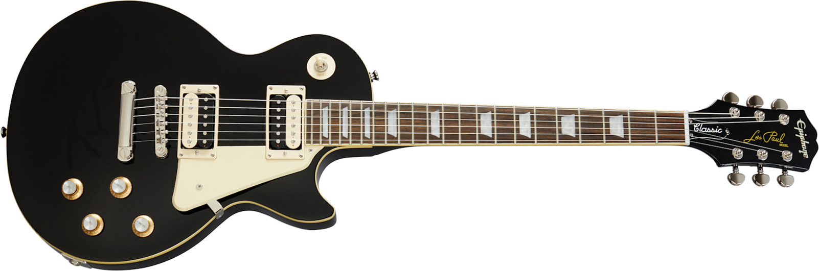 Epiphone Les Paul Classic Modern 2020 2h Ht Lau - Ebony - Single-Cut-E-Gitarre - Main picture