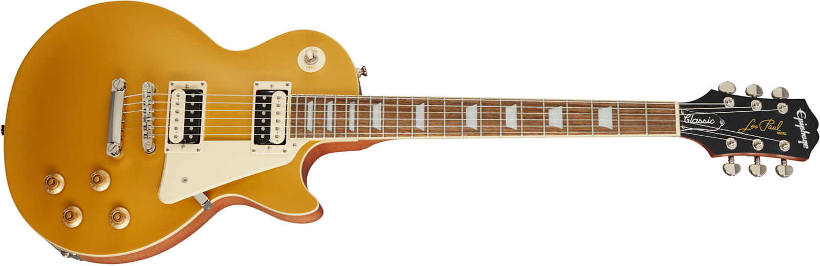 Epiphone Les Paul Classic Worn 2020 Hh Ht Rw - Worn Metallic Gold - Single-Cut-E-Gitarre - Main picture