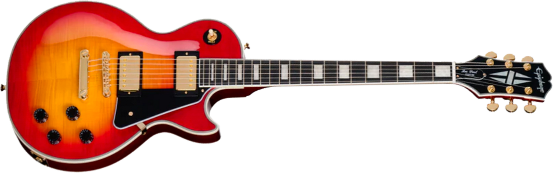 Epiphone Les Paul Custom Ibg Ltd 2h Ht Eb - Heritage Cherry Sunburst - Single-Cut-E-Gitarre - Main picture