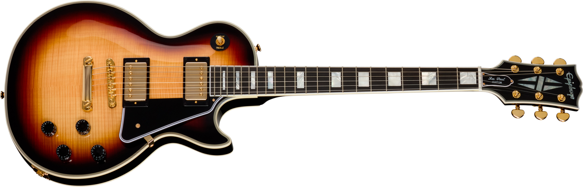 Epiphone Les Paul Custom Igc 2h Gibson Ht Eb - Sedona Burst - Single-Cut-E-Gitarre - Main picture