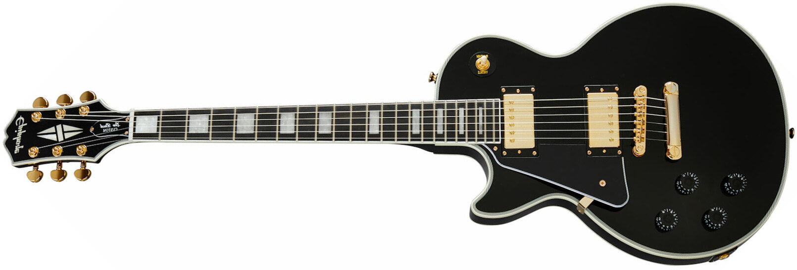 Epiphone Les Paul Custom Lh Gaucher 2h Ht Eb - Ebony - E-Gitarre für Linkshänder - Main picture