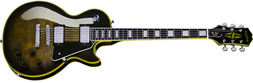 Epiphone Les Paul Custom Widow Ibg 2h Ht Eb - Yellow Burst - Single-Cut-E-Gitarre - Main picture