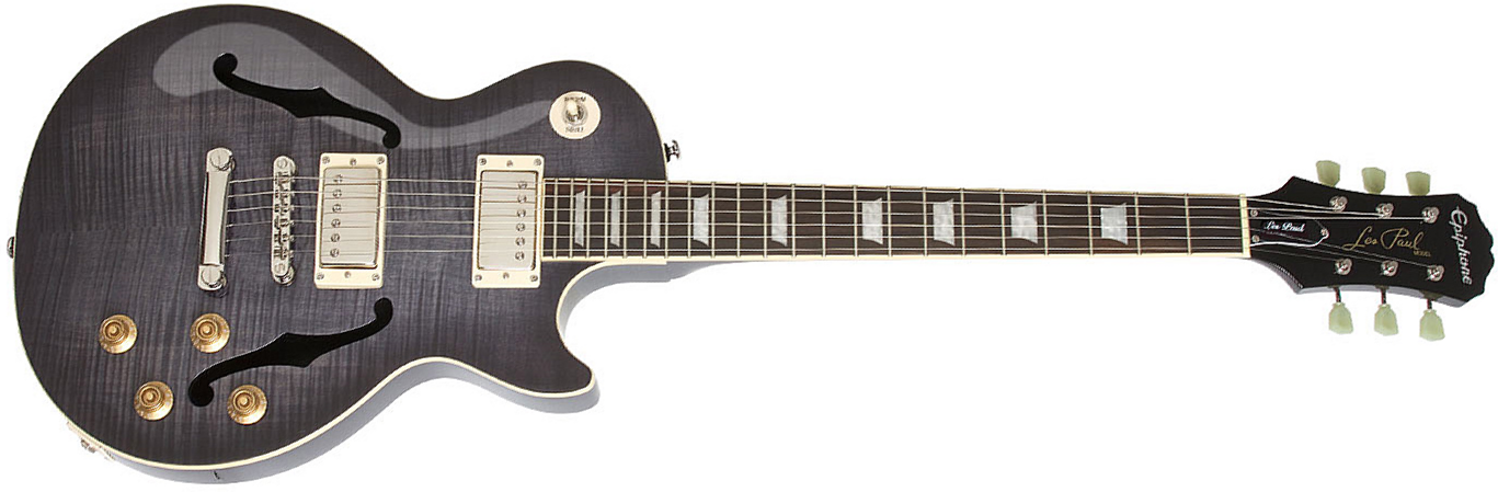 Epiphone Les Paul Es Pro 2016 - Trans Black - Semi-Hollow E-Gitarre - Main picture