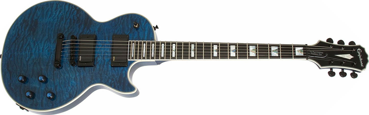 Epiphone Les Paul Prophecy Custom Plus Ex Bh - Midnight Sapphire - Single-Cut-E-Gitarre - Main picture