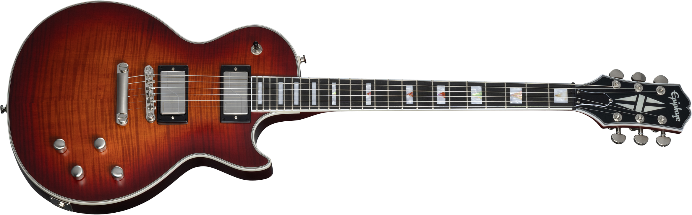 Epiphone Les Paul Prophecy Inspired By / Modern 2h Fishman Fluence Ht Eb - Aged Bengal Tiger Burst - Single-Cut-E-Gitarre - Main picture