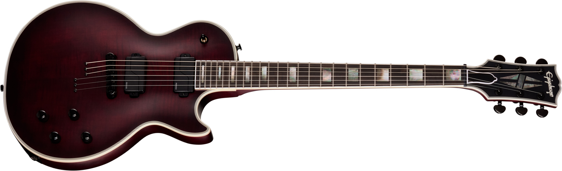 Epiphone Les Paul Prophecy Modern 2h Fishman Fluence Ht Eb - Crimson Fog Satin - Single-Cut-E-Gitarre - Main picture