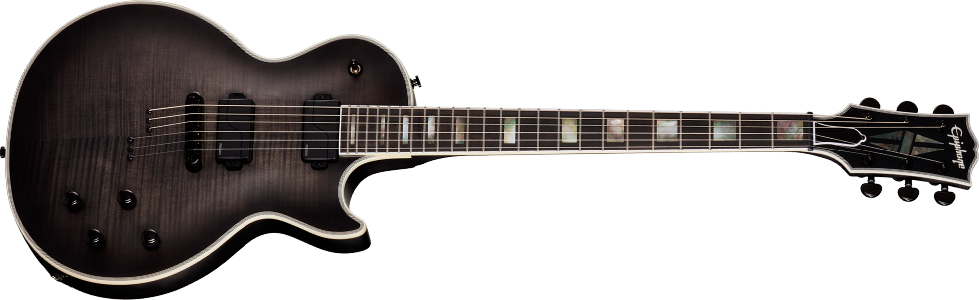 Epiphone Les Paul Prophecy Modern 2h Fishman Fluence Ht Eb - Obsidian Storm Satin - Single-Cut-E-Gitarre - Main picture