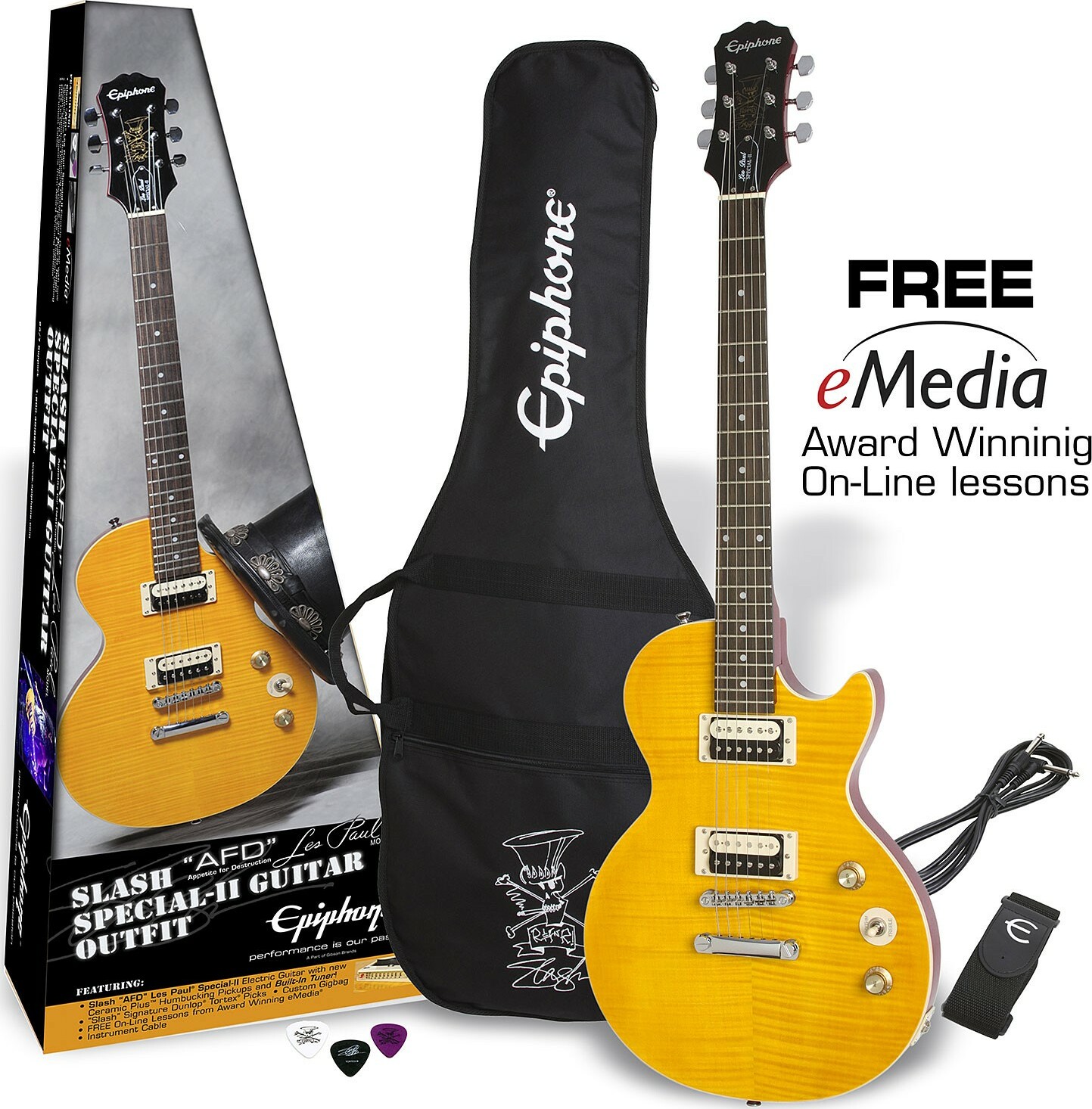 Epiphone Les Paul Slash Special Ii Afd Guitar Outfit - Appetite Amber - E-Gitarre Set - Main picture