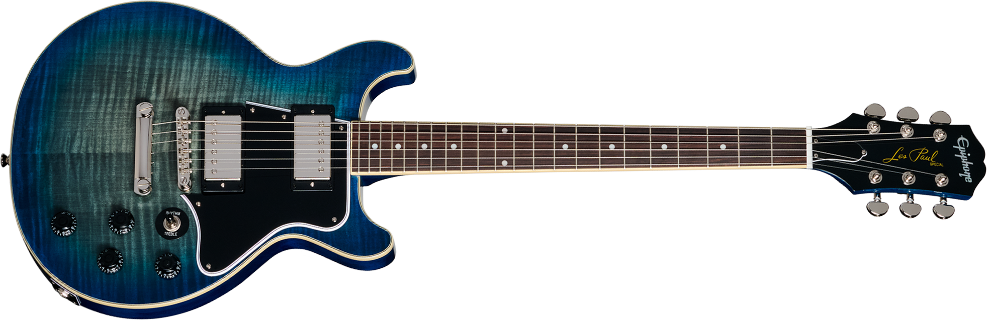 Epiphone Les Paul Special Double Cut Figured Ibg Dc 2h Ht Rw - Ocean Water - Double Cut E-Gitarre - Main picture