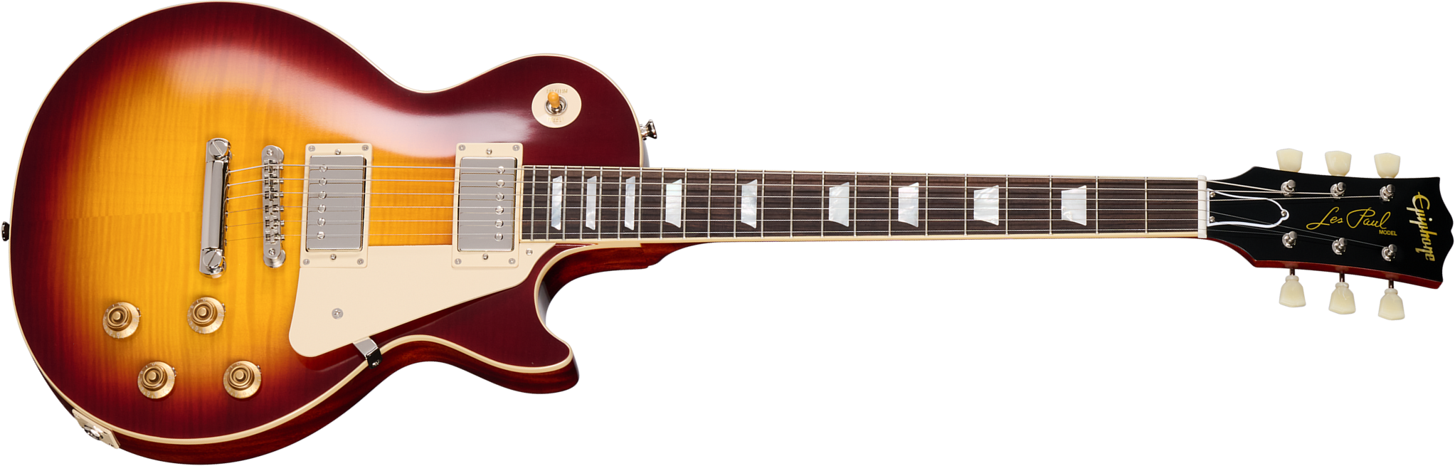 Epiphone Les Paul Standard 1959 Reissue I.b.g.c  2h Gibson Ht Rw - Deep Cherry Sunburst - Single-Cut-E-Gitarre - Main picture