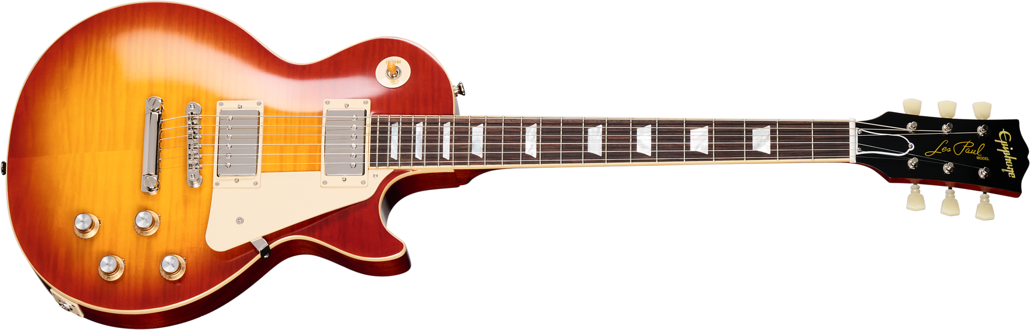 Epiphone Les Paul Standard 1960 Reissue I.b.g.c 2h Gibson Ht Rw - Washed Cherry Sunburst - Single-Cut-E-Gitarre - Main picture
