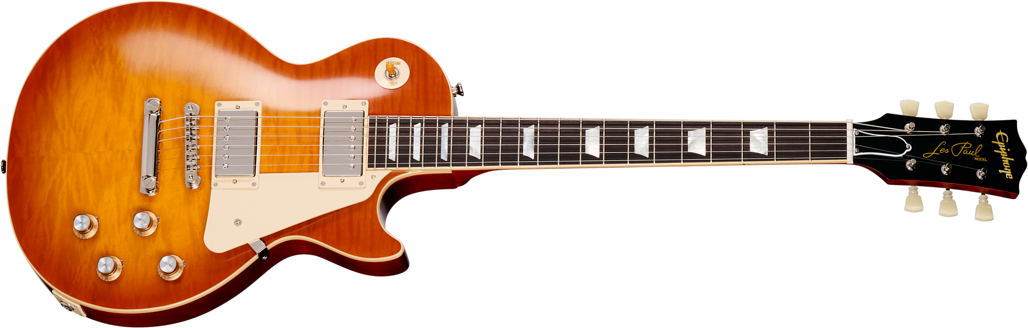 Epiphone Les Paul Standard 1960 Reissue Igc 2h Gibson Ht Rw - Tangerine Burst - Single-Cut-E-Gitarre - Main picture