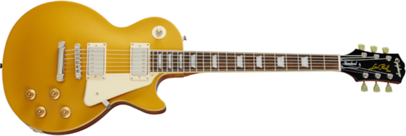 Epiphone Les Paul Standard 50s 2h Ht Rw - Metallic Gold - Single-Cut-E-Gitarre - Main picture