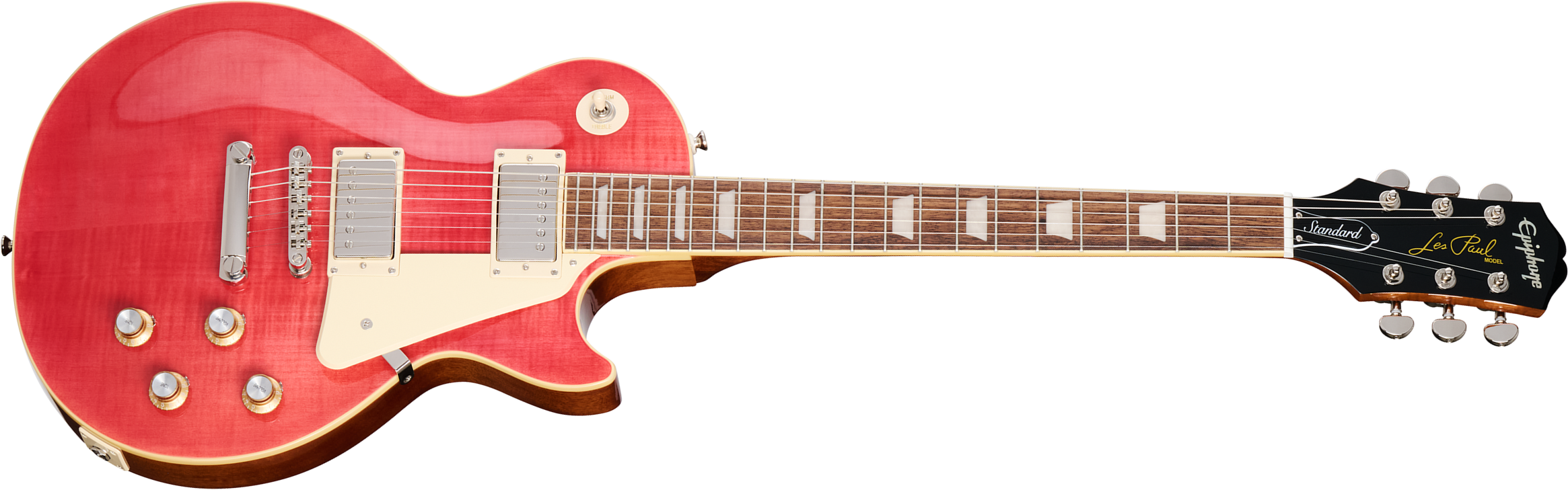 Epiphone Les Paul Standard 60s Figured Insp. By Gibson 2h Ht Lau - Fuchsia - Single-Cut-E-Gitarre - Main picture