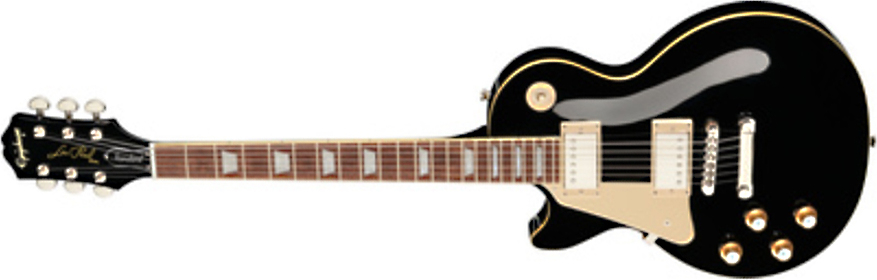 Epiphone Les Paul Standard 60s Lh Gaucher 2h Ht Rw - Ebony - E-Gitarre für Linkshänder - Main picture