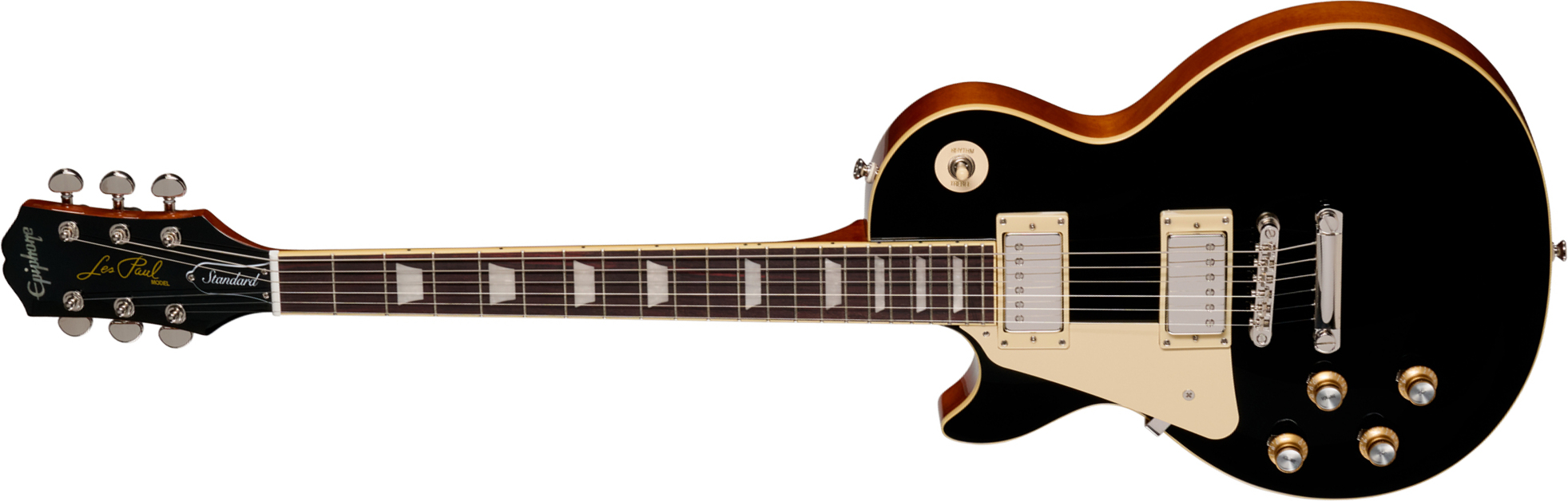 Epiphone Les Paul Standard 60s Lh Ibg Original Gaucher 2h Ht Rw - Ebony - Single-Cut-E-Gitarre - Main picture