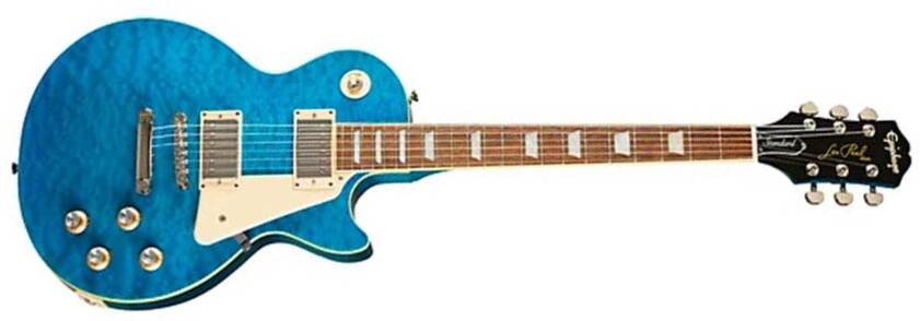 Epiphone Les Paul Standard 60s Quilt Top Ltd Ibg Original 2h Ht Lau - Translucent Blue - Single-Cut-E-Gitarre - Main picture