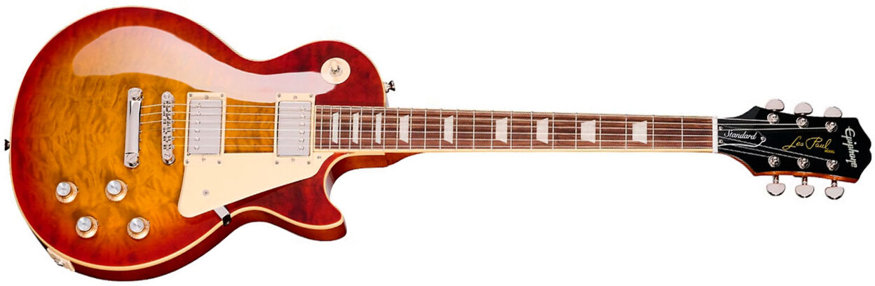 Epiphone Les Paul Standard 60s Quilt Top Ltd Ibg Original 2h Ht Lau - Washed Cherry Sunburst - Single-Cut-E-Gitarre - Main picture