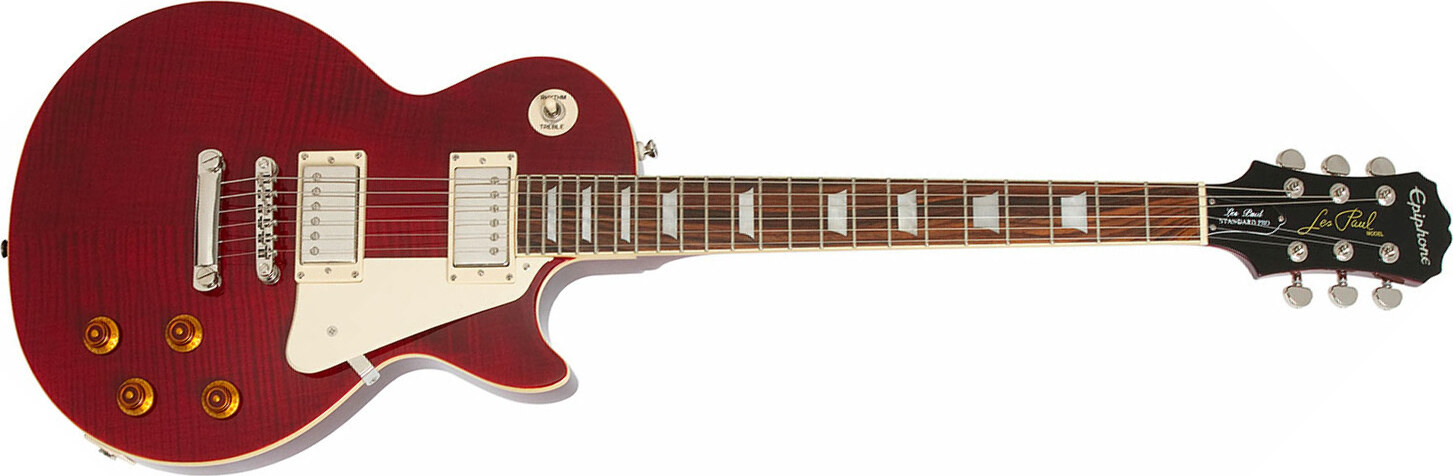 Epiphone Les Paul Standard Plus Top Pro Ch - Wine Red - Single-Cut-E-Gitarre - Main picture
