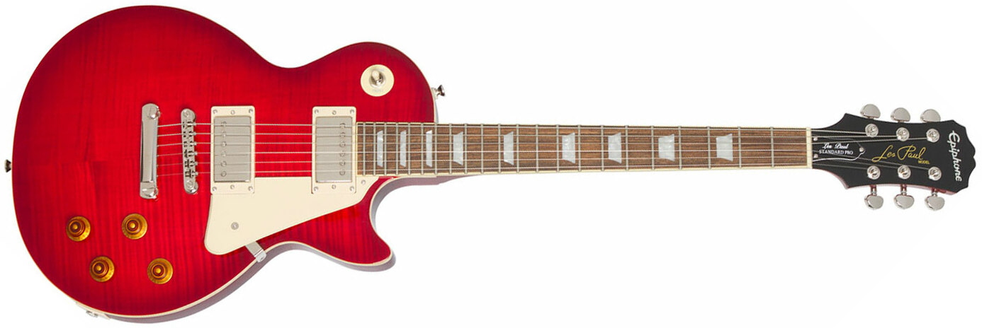 Epiphone Les Paul Standard Plus Top Pro Hh Ht Pf - Blood Orange - Single-Cut-E-Gitarre - Main picture