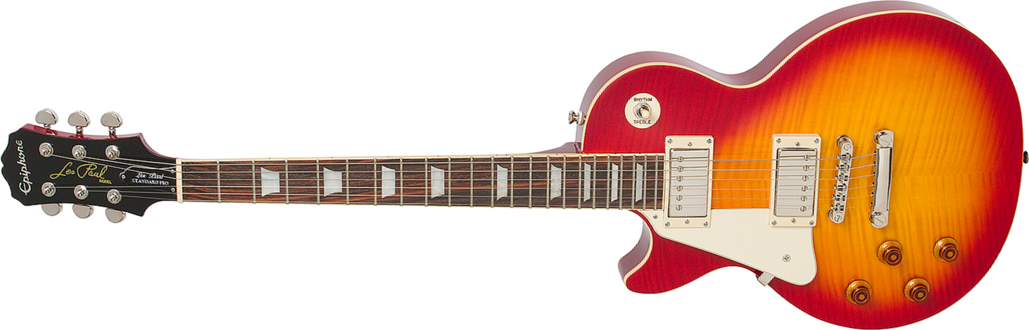 Epiphone Les Paul Standard Plus Top Pro Lh Gaucher Ch - Heritage Cherry Sunburst - E-Gitarre für Linkshänder - Main picture