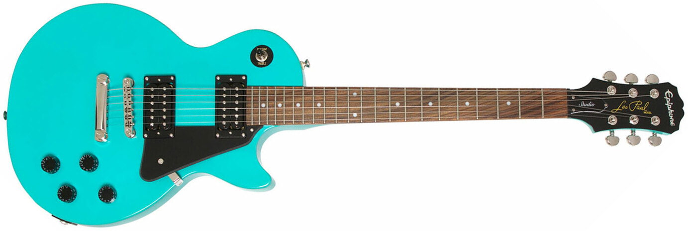 Epiphone Les Paul Studio Hh Ht Pf Ch - Turquoise - Single-Cut-E-Gitarre - Main picture