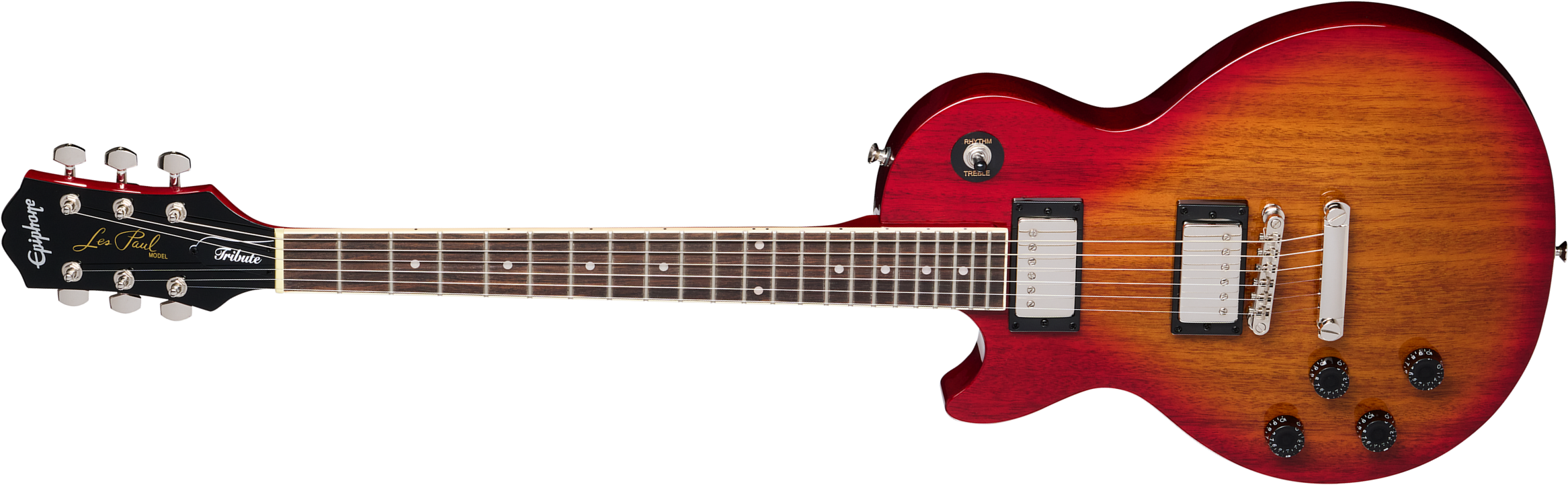 Epiphone Les Paul Tribute Lh Inspired By / Modern Gaucher 2h Ht Lau - Heritage Cherry Sunburst - Single-Cut-E-Gitarre - Main picture