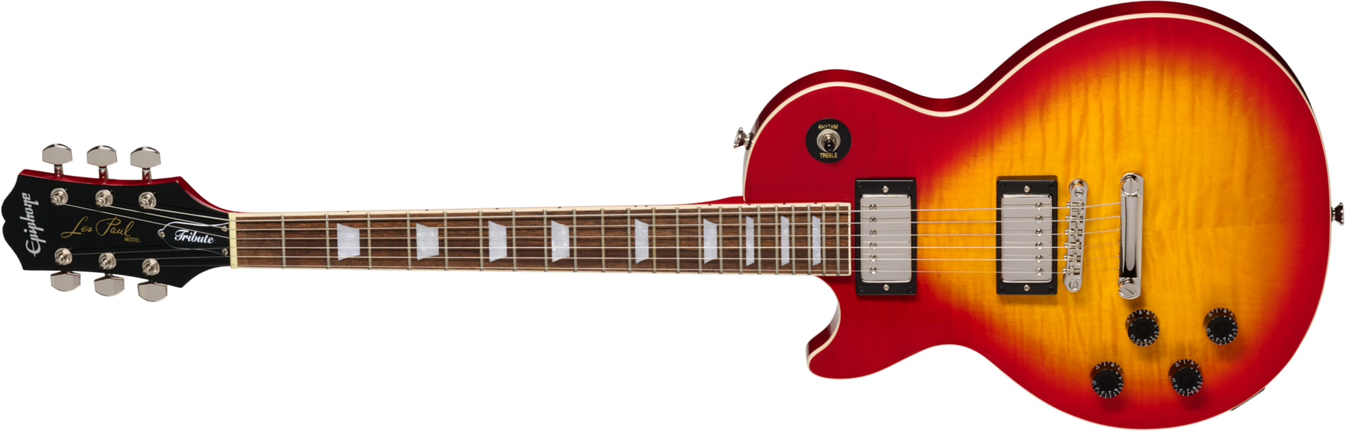 Epiphone Les Paul Tribute Plus Lh Gaucher Ibg 2h Ht Rw - Heritage Cherry Sunburst - Single-Cut-E-Gitarre - Main picture