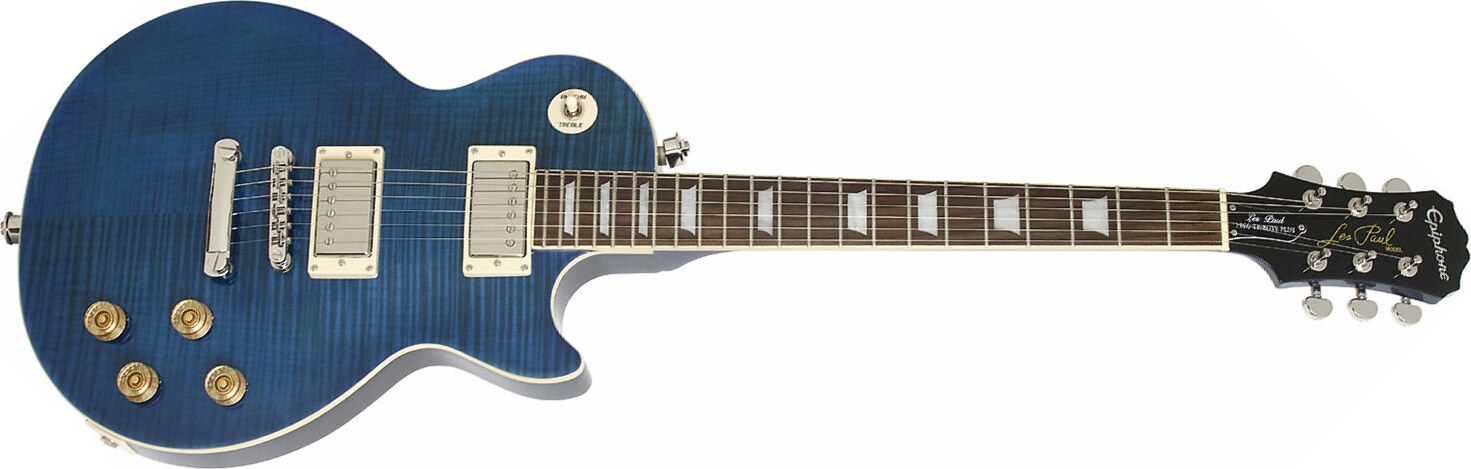 Epiphone Les Paul Tribute Plus Outfit Ch - Midnight Sapphire - Single-Cut-E-Gitarre - Main picture