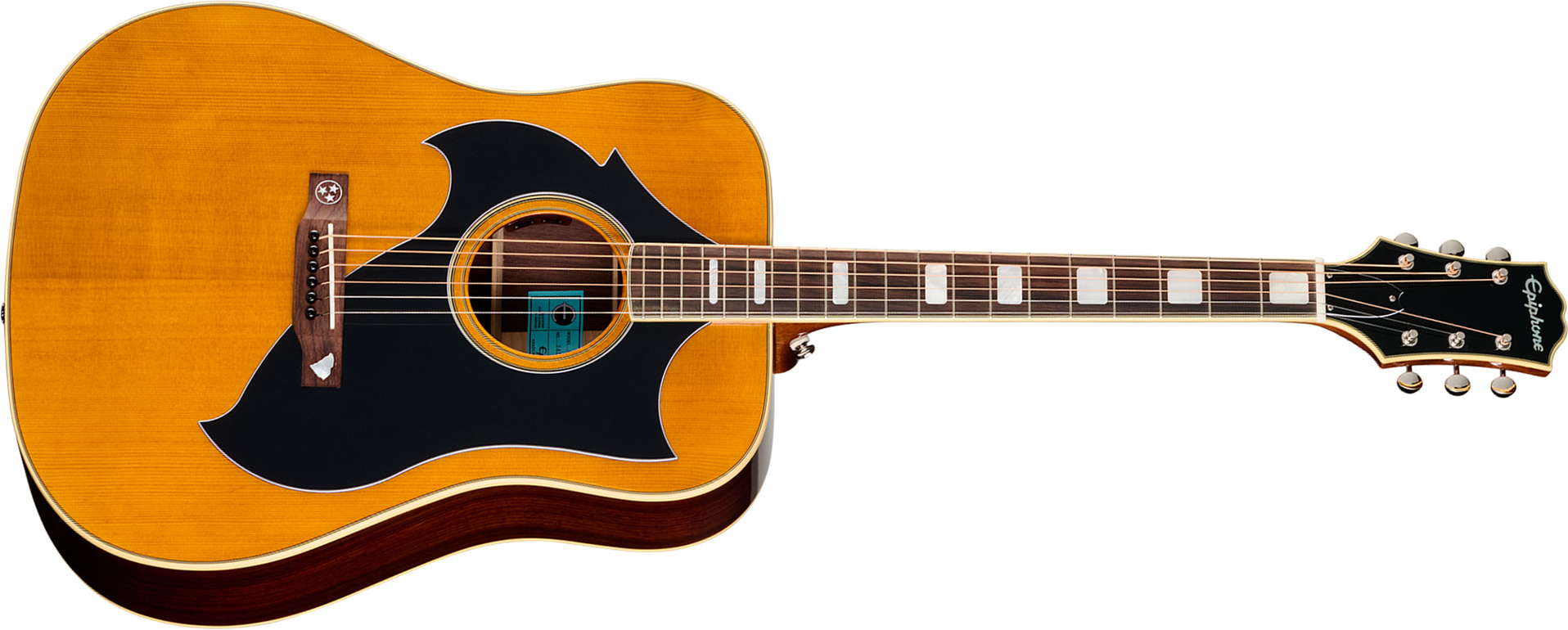 Epiphone Marcus King El Dorado Dreadnought Shsc Epicea Palissandre Rw - Antique Natural - Semi-Hollow E-Gitarre - Main picture