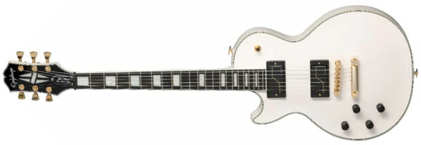 Epiphone Matt Heafy Les Paul Custom Origins Gaucher Signature 2h Fishman Fluence Custom Ht Eb - Bone White - E-Gitarre für Linkshänder - Main picture