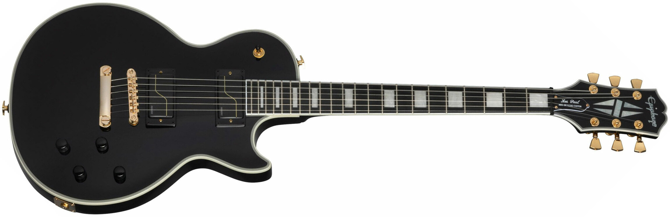 Epiphone Matt Heafy Les Paul Custom Origins Signature 2h Fishman Fluence Custom Ht Eb - Ebony - Single-Cut-E-Gitarre - Main picture