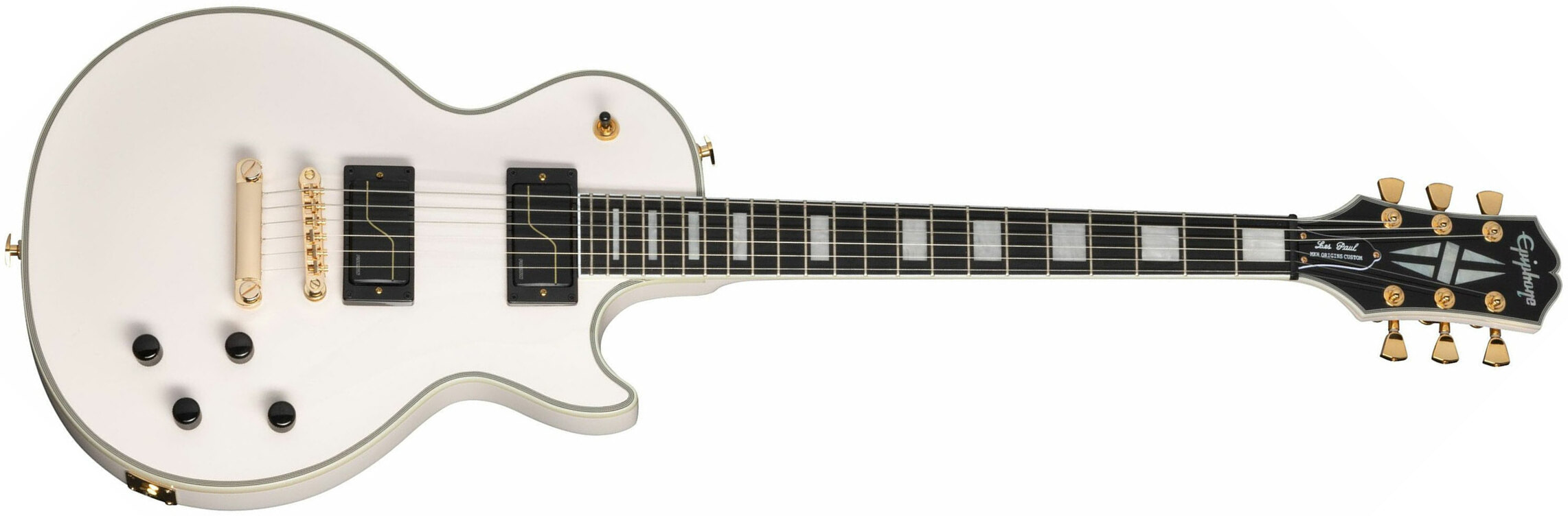 Epiphone Matt Heafy Les Paul Custom Origins Signature 2h Fishman Fluence Custom Ht Eb - Bone White - Single-Cut-E-Gitarre - Main picture