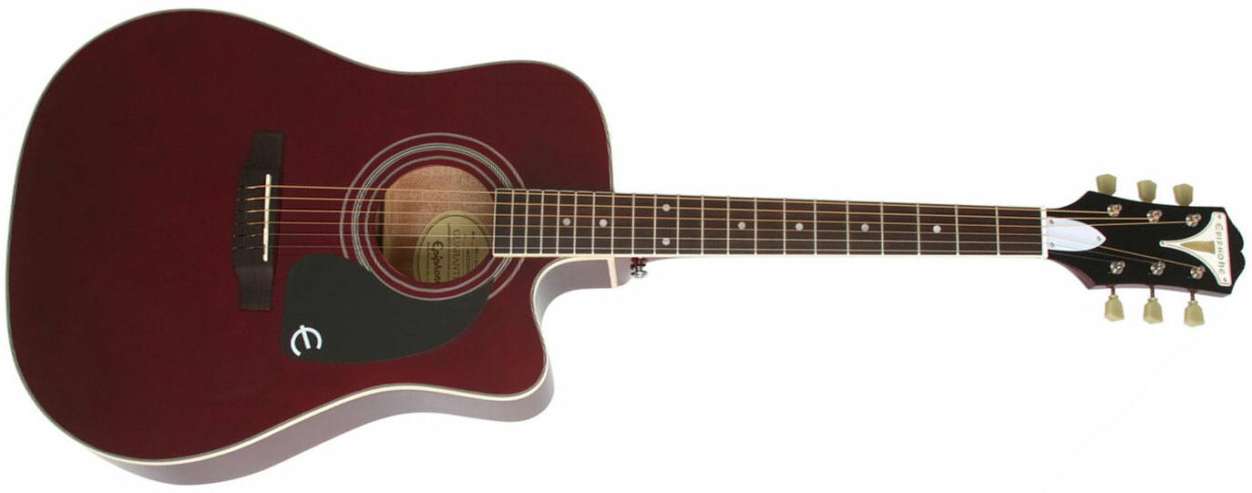 Epiphone Pro-1 Ultra Acoustic Dreadnought Cw Epicea Acajou - Wine Red - Westerngitarre & electro - Main picture