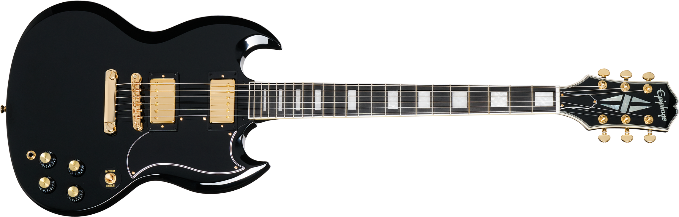 Epiphone Sg Custom Insp. By Gibson Modern 2h Ht Eb - Ebony - Double Cut E-Gitarre - Main picture