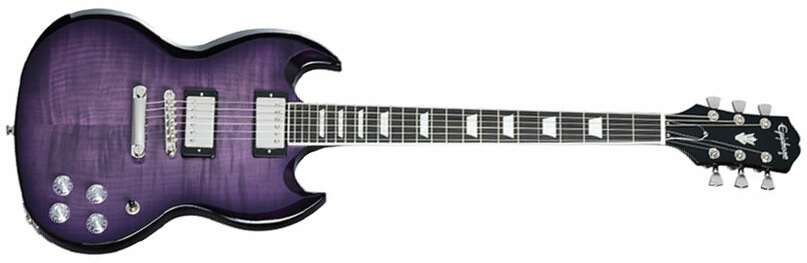 Epiphone Sg Modern Figured Inspired By 2h Ht Eb - Purple Burst - Double Cut E-Gitarre - Main picture