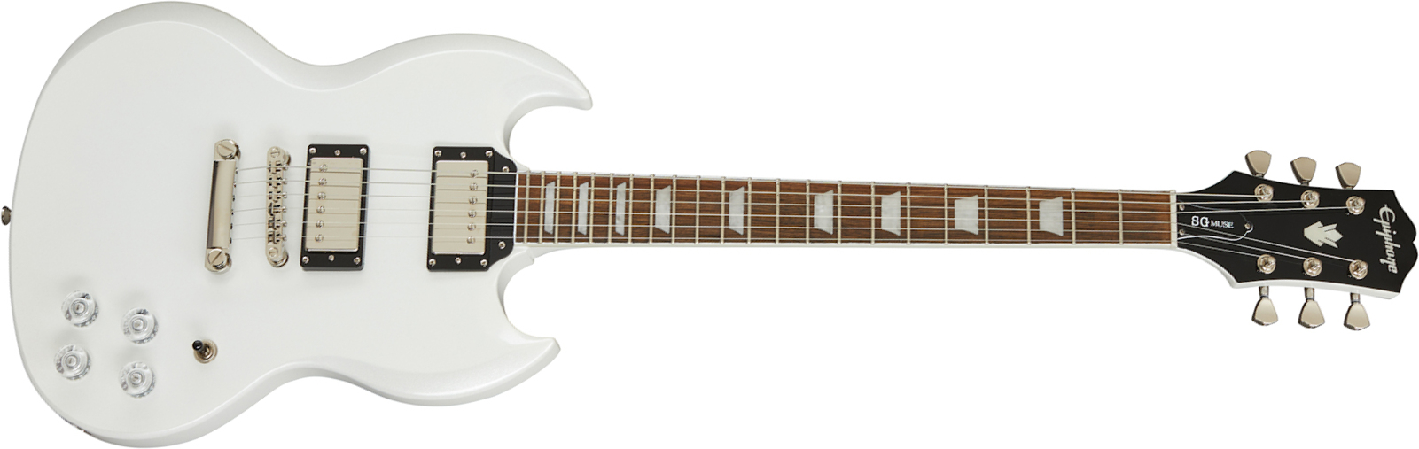 Epiphone Sg Muse Modern 2h Ht Lau - Pearl White Metallic - Retro-Rock-E-Gitarre - Main picture