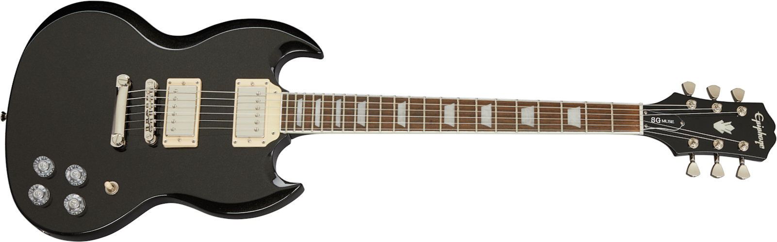 Epiphone Sg Muse Modern 2h Ht Lau - Jet Black Metallic - Retro-Rock-E-Gitarre - Main picture