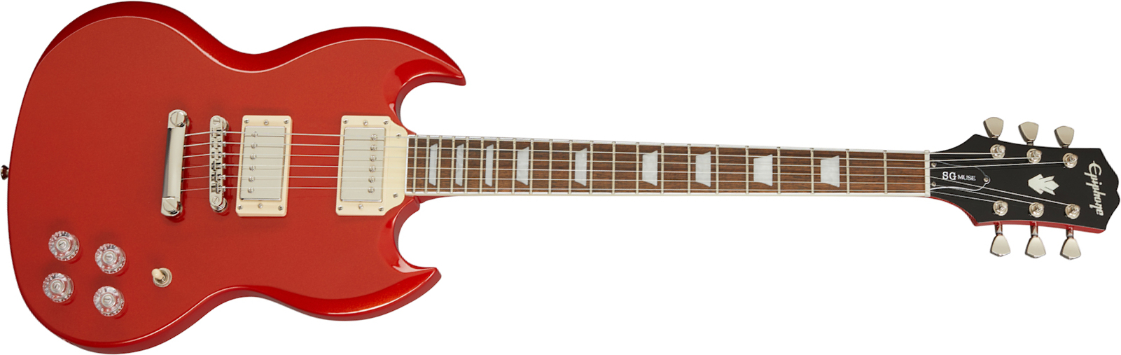 Epiphone Sg Muse Modern 2h Ht Lau - Scarlet Red Metallic - Retro-Rock-E-Gitarre - Main picture