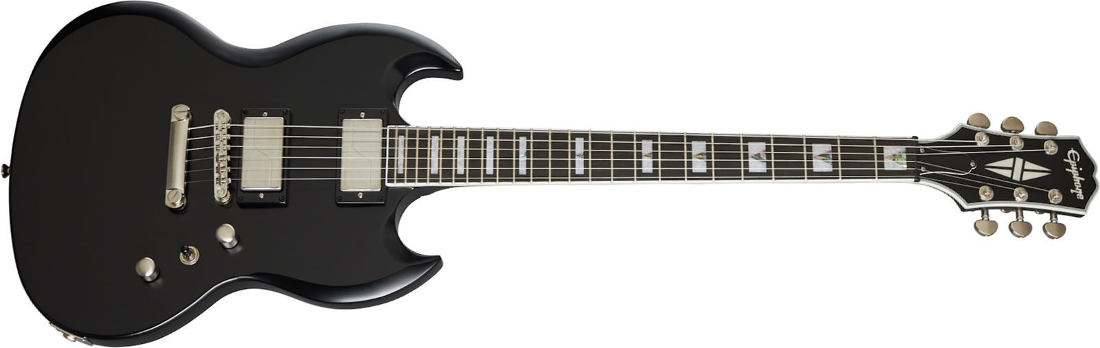 Epiphone Sg Prophecy Modern 2h Fishman Fluence Ht Eb - Black Aged - Double Cut E-Gitarre - Main picture