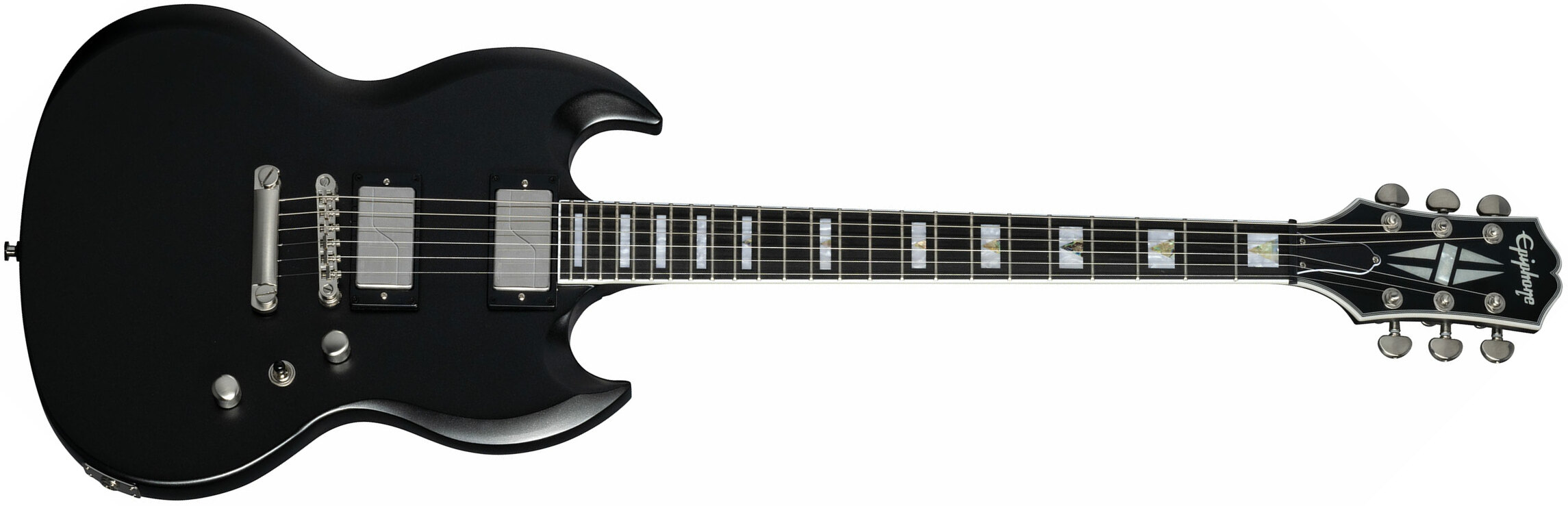 Epiphone Sg Prophecy Modern 2h Ht Eb - Aged Jet Black Metallic - Double Cut E-Gitarre - Main picture