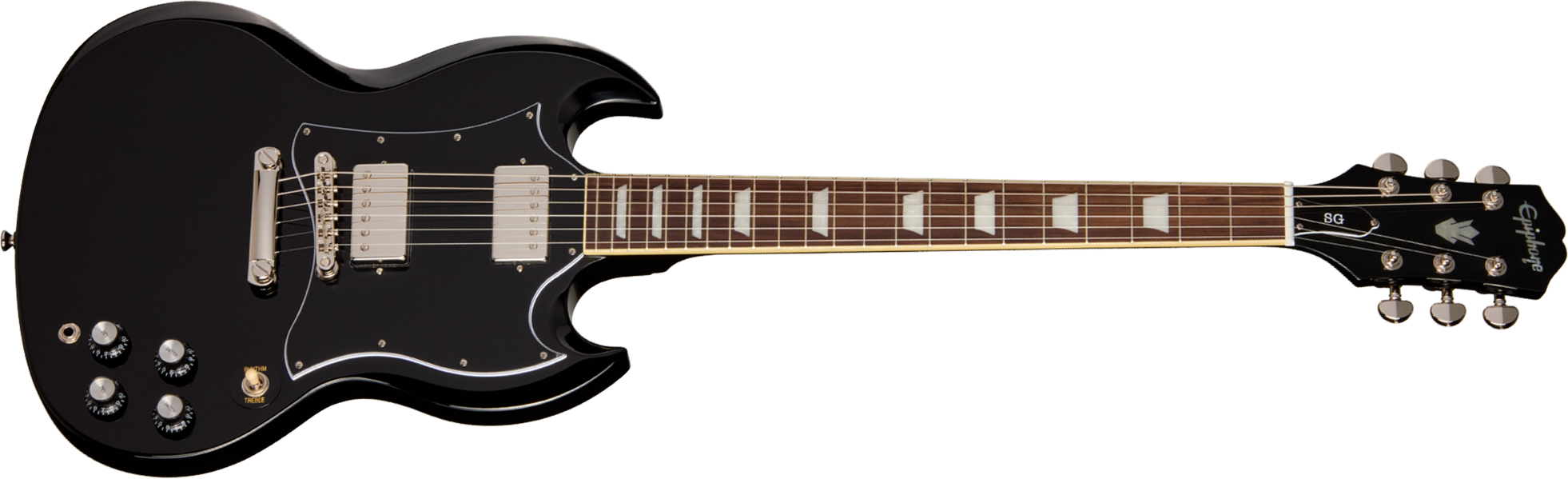 Epiphone Sg Standard Ibg 2h Ht Rw - Ebony - Double Cut E-Gitarre - Main picture