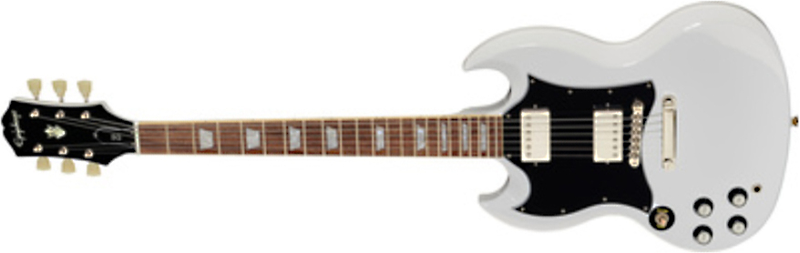 Epiphone Sg Standard Lh Gaucher 2h Ht Lau - Alpine White - E-Gitarre für Linkshänder - Main picture