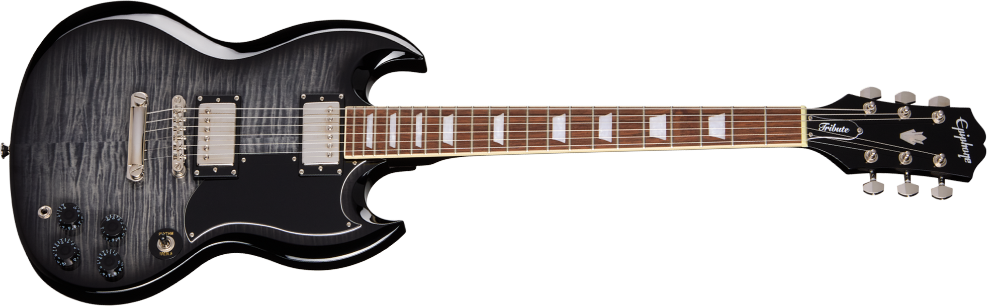 Epiphone Sg Tribute Plus Ibg 2h Ht Lau - Ebony Burst - Double Cut E-Gitarre - Main picture