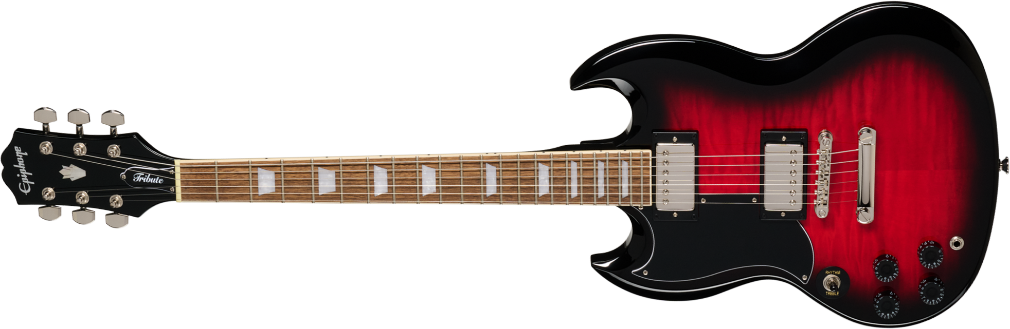 Epiphone Sg Tribute Plus Lh Gaucher Ibg 2h Ht Lau - Cherry Burst - Double Cut E-Gitarre - Main picture
