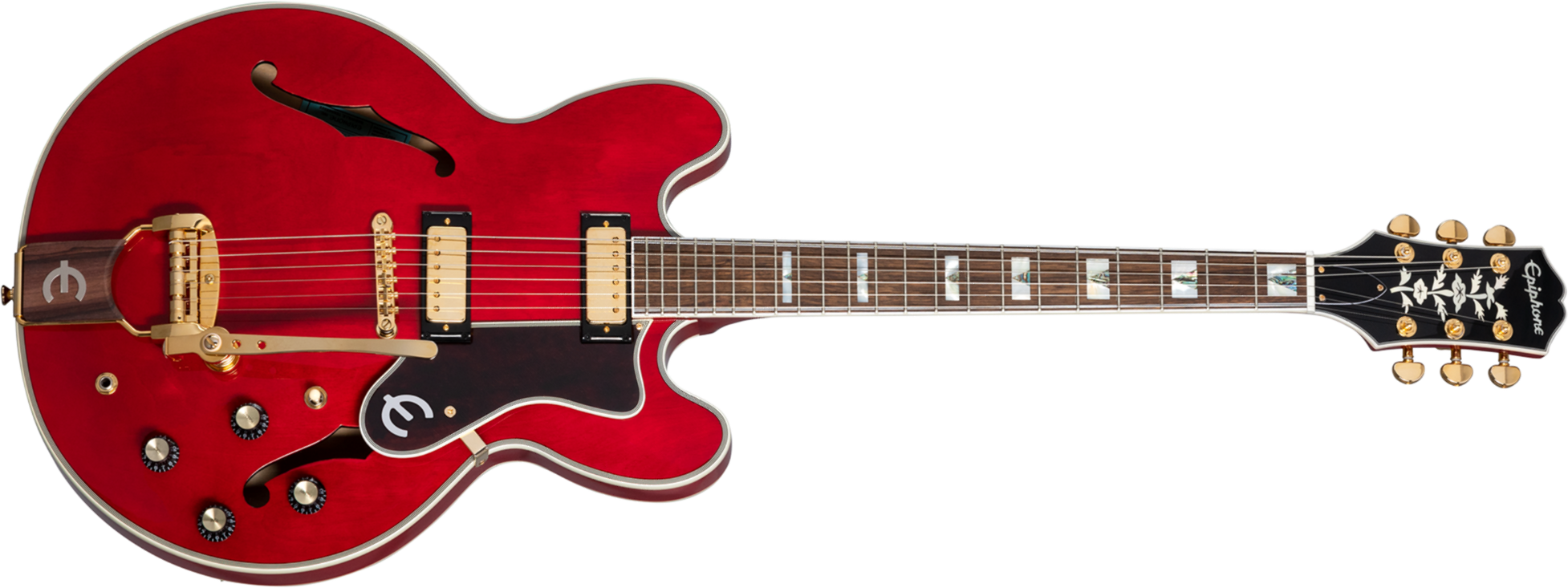 Epiphone Sheraton 150th Anniversary 2mh Ht Lau - Cherry - Semi-Hollow E-Gitarre - Main picture