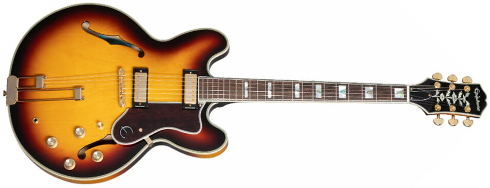 Epiphone Sheraton Archtop 2mh Ht Lau - Vintage Sunburst - Semi-Hollow E-Gitarre - Main picture