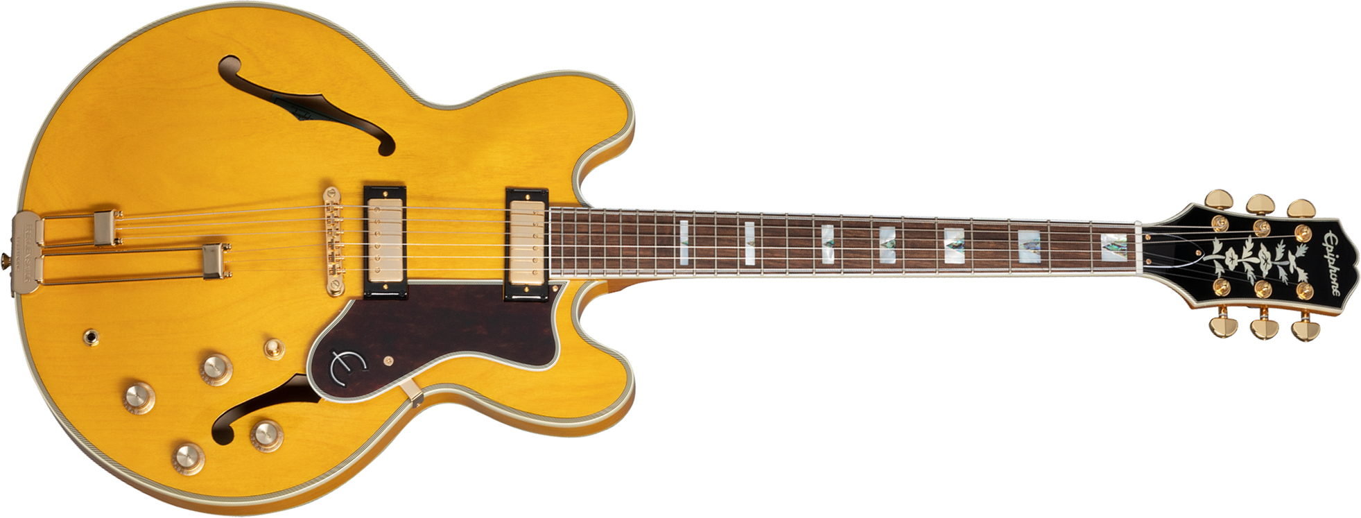 Epiphone Sheraton Original Archtop 2mh Ht Rw - Natural - Semi-Hollow E-Gitarre - Main picture