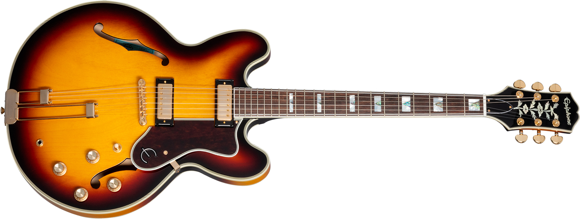 Epiphone Sheraton Original Archtop 2mh Ht Rw - Vintage Sunburst - Semi-Hollow E-Gitarre - Main picture